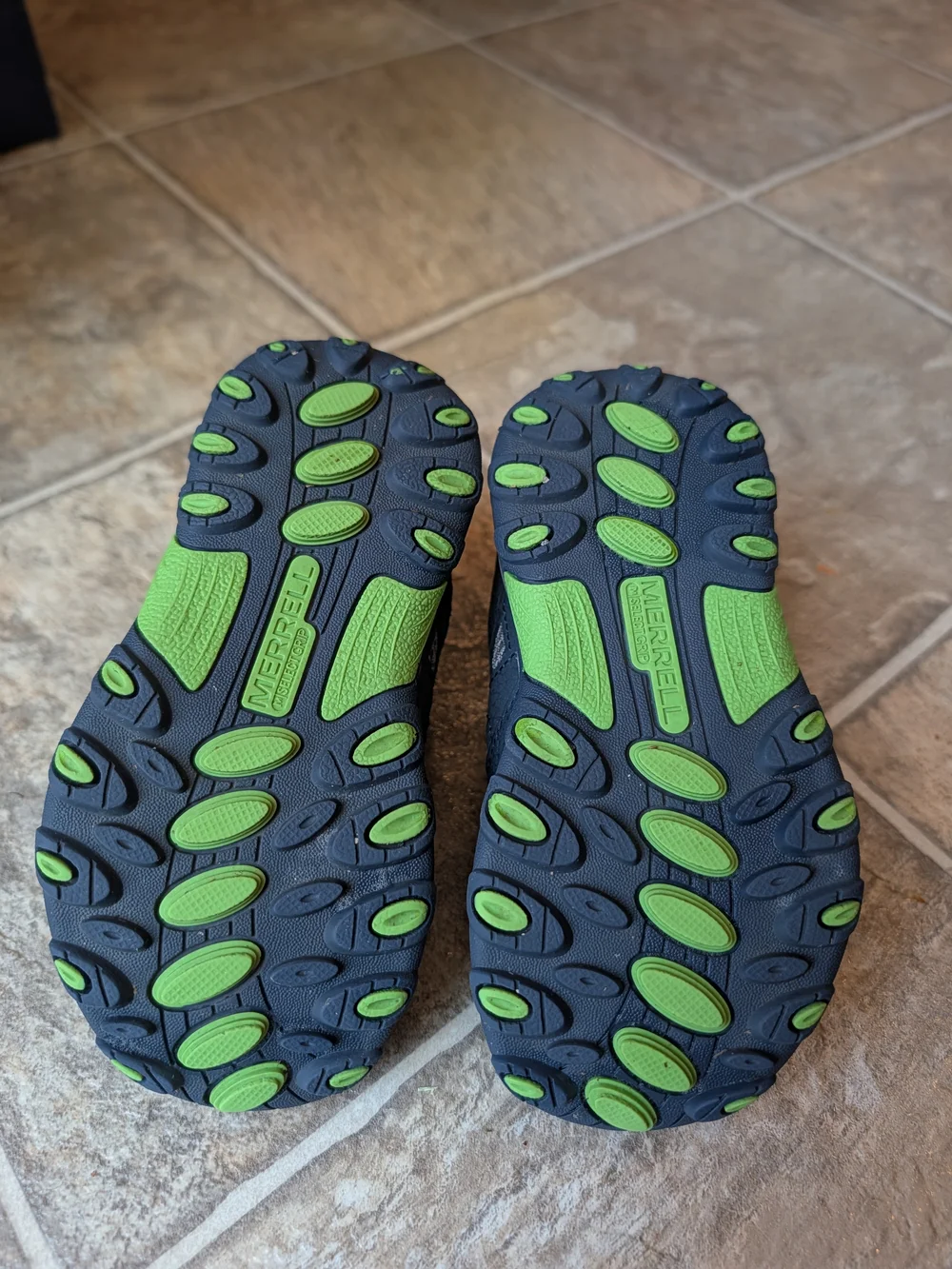 Merrell Kids' Trail Chaser Navy Blue and Lime Green Active Hiking Shoes Size 9
